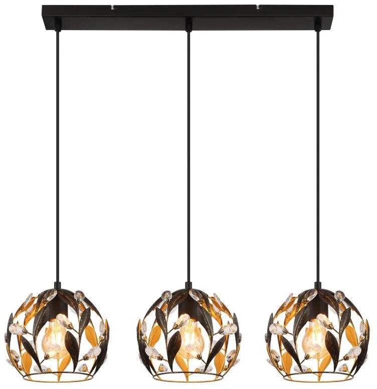 Lustra cu 3 pendule din metal negru MIKA