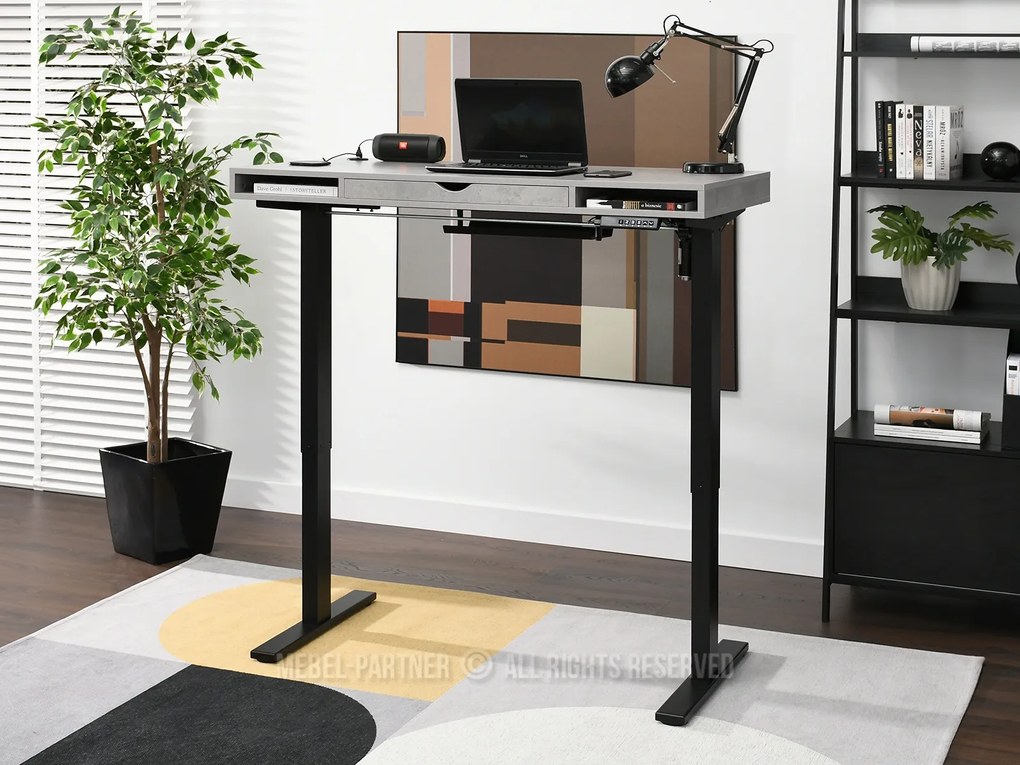Masă PC Osto 120 (beton + negru). Promo -9%. 1109821