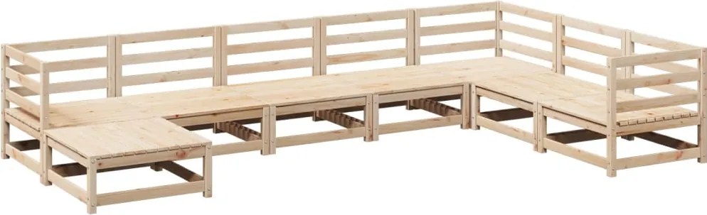 vidaXL Set canapea de grădină, 8 piese, lemn masiv de pin