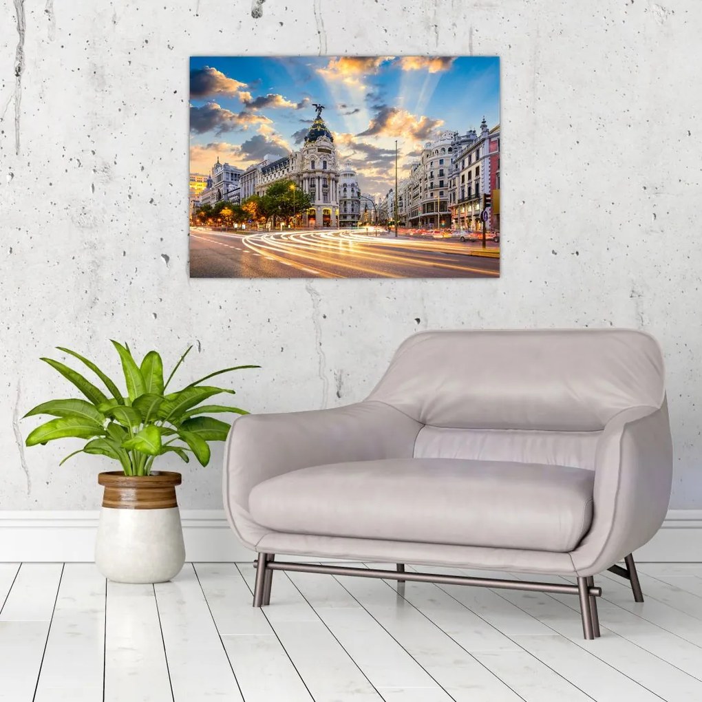 Tablou - Calle Gran Vía, Madrid, Spania (70x50 cm)
