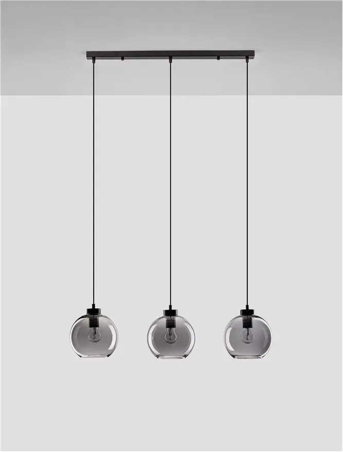 Lustra cu 3 pendule modern PALMER fumuriu