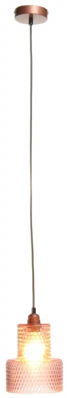 Lustra din sticla Mona roz, un bec