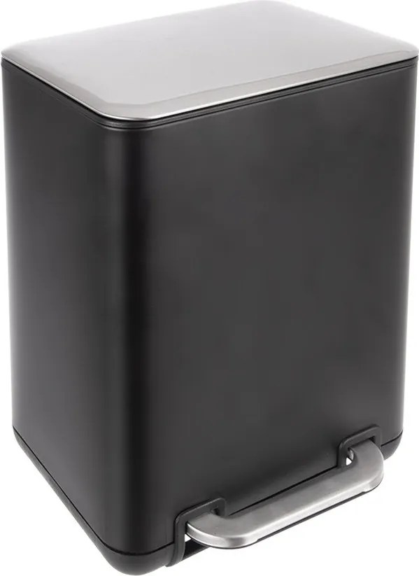 Coș de gunoi negru cu pedală din oțel inoxidabil 6 l Black – Orion