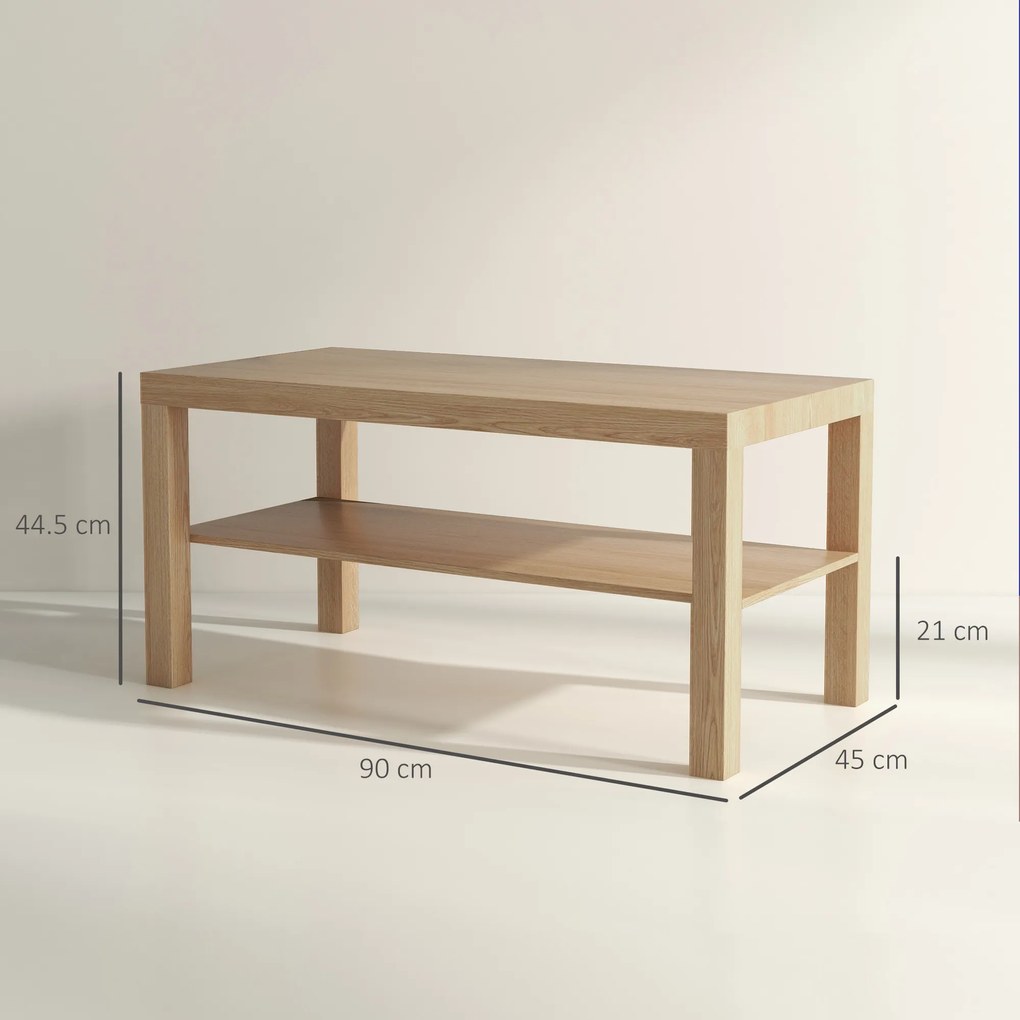HOMCOM Tavă Cafea Modernă Noce 90x45 | Aosom Romania