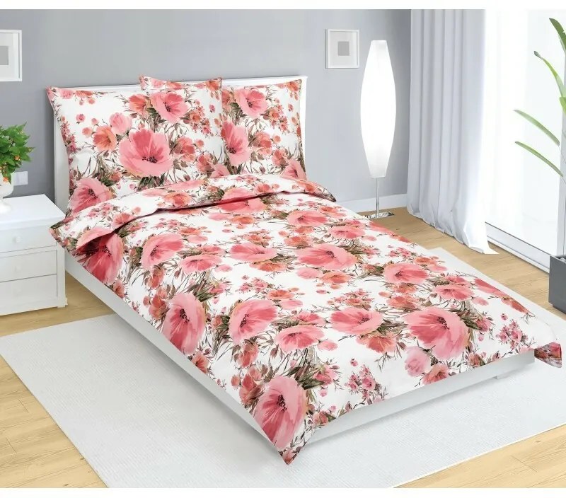 Bellatex Lenjerie de pat din bumbac Ibišek roz,140 x 200 cm, 70 x 90 cm
