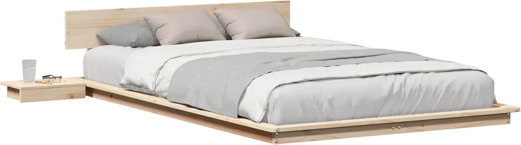 vidaXL Cadru de pat Maro 140 x 190 cm lemn