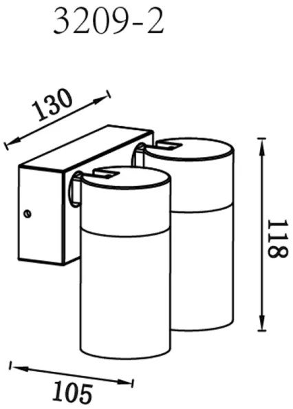 Spot de perete Globo 3209-2 PIPER 2xGU10/35W/230V