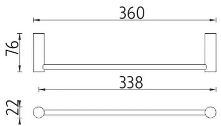 Suport de perete pentru prosoape NIMCO BR 11035-26 BORMO 36 cm crom lucios