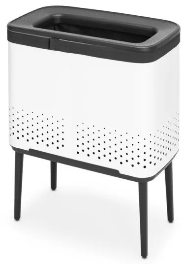 Cos de rufe Brabantia Bo 1004174, 60 L, Umplere fara deschidere, Orificii aerisire, Picioare reglabile, Alb
