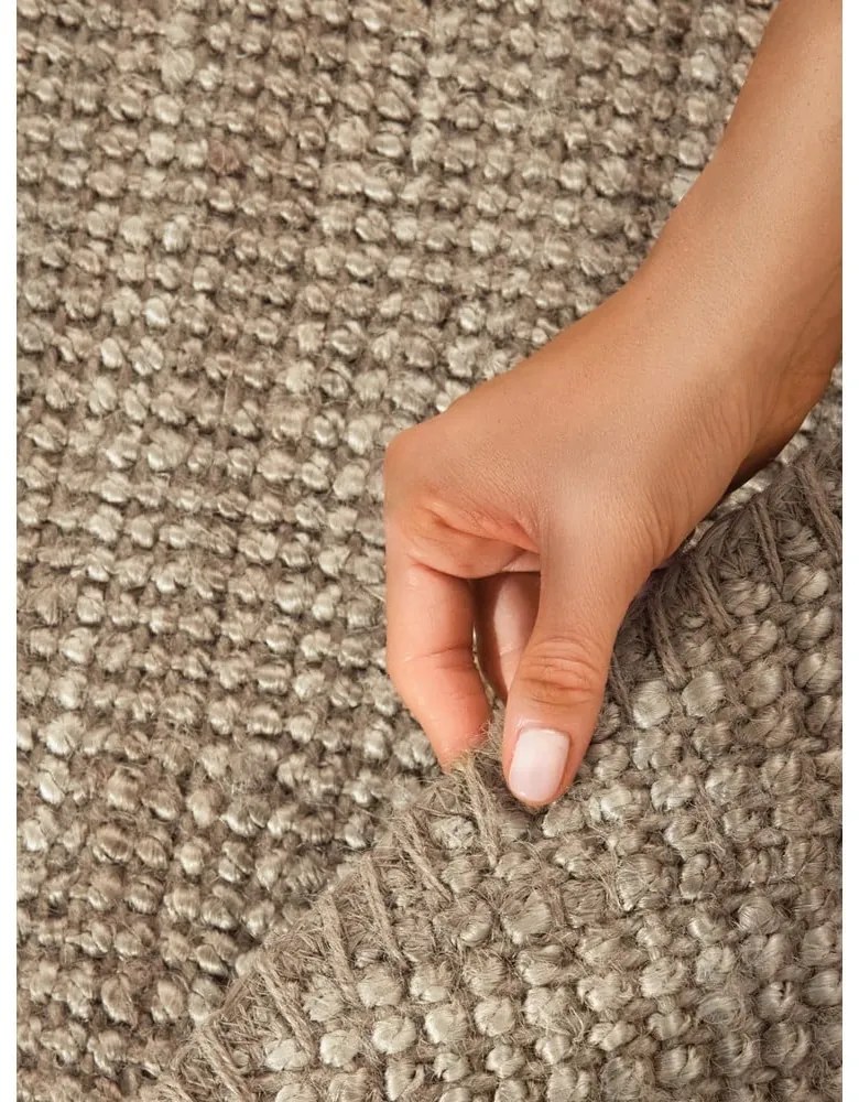 Covor taupe rotund din iută ø 160 cm Bouclé Jaipur – Hanse Home