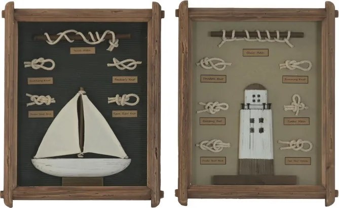 Tablou decorativ natural din lemn de pin și sticlă, "Knots"