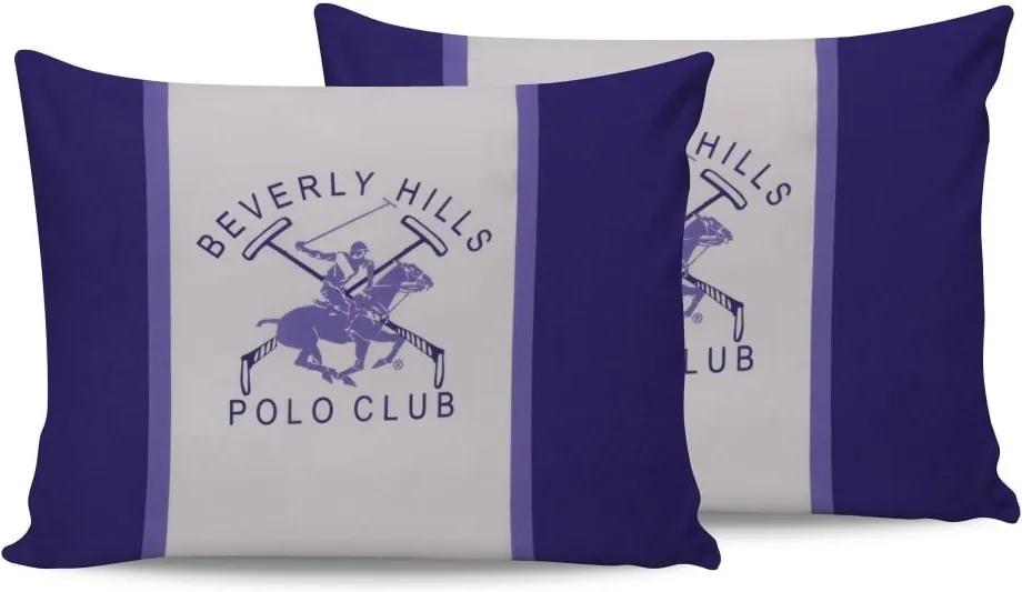 Set 2 fețe de pernă din bumbac Polo Club Purple, 50 x 70 cm