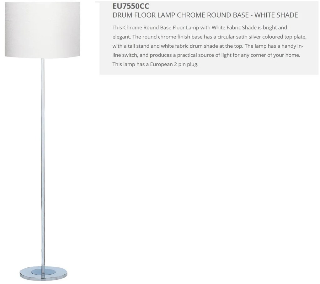 Lampadar / Lampa de podea moderna Carter EU7550CC SRT