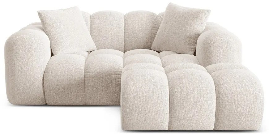 Colțar crem cu tapițerie din chenille (cu colț pe partea dreaptă/cu șezlong) Treno – Cosmopolitan Design