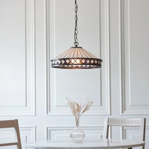 Endon 112196 - Lustră cu lanț Tiffany FARGO 1xE27/60W/230V Ø 41,5 cm