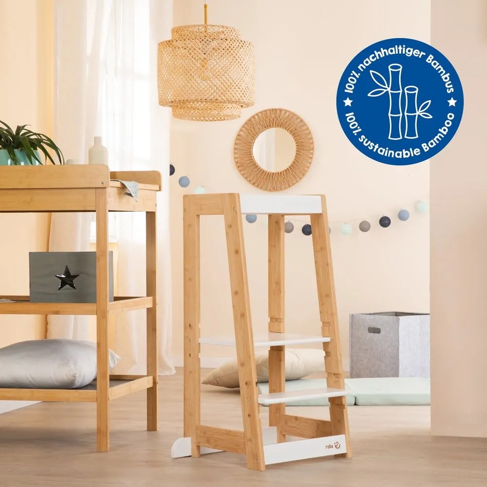 Turn de învățare alb din bambus – Roba