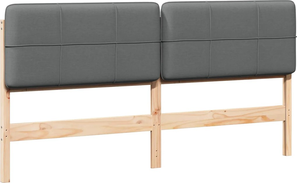 vidaXL Tăblie tapițată Maro și gri deschis 200 cm Lemn de pin masiv