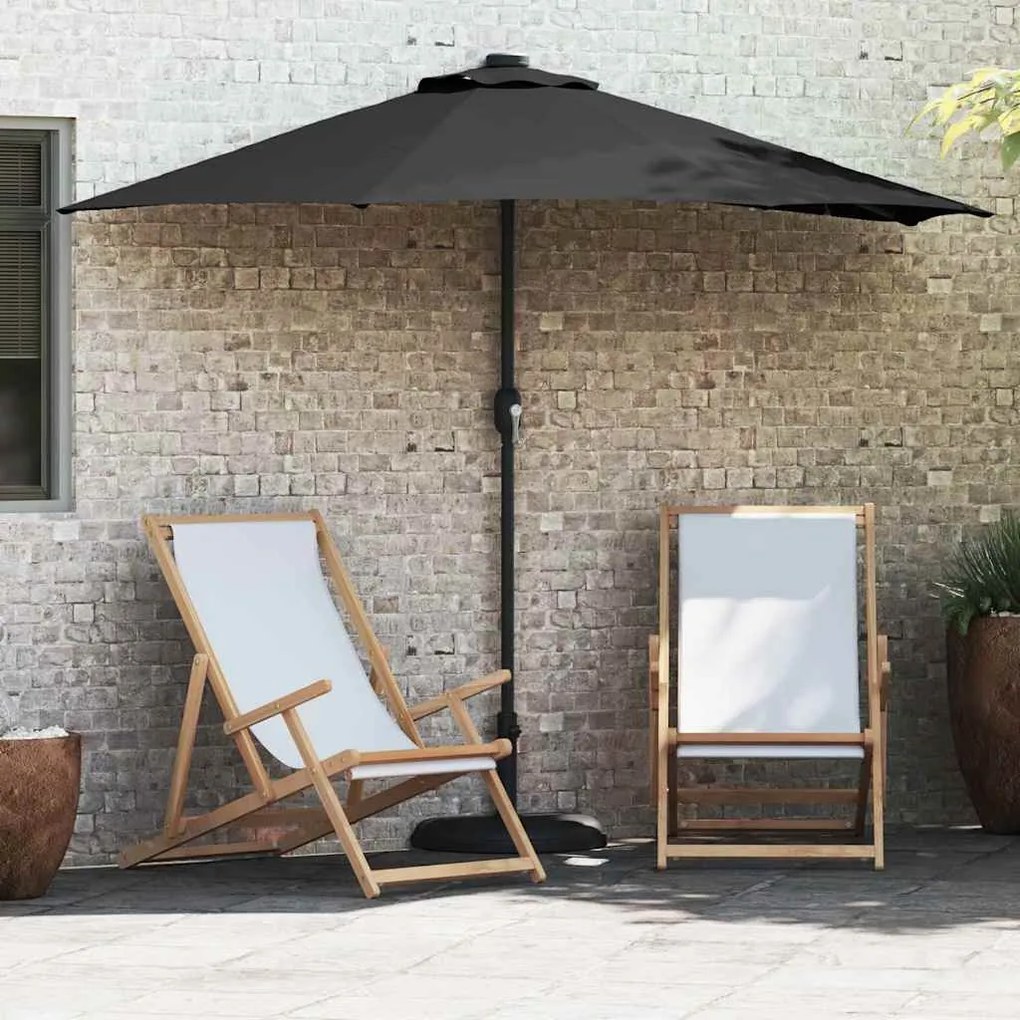 vidaXL Parasol de Grădină Negru 294 x 150 x 224 cm țesătură