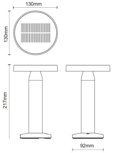Lampă LED solară Zuma Line DT33611 CARLI LED/2W/2000 mAh IP44 negru