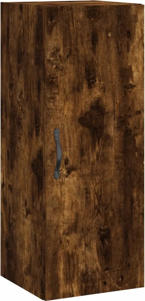 vidaXL Dulap de perete, stejar fumuriu, 34,5x34x90 cm, lemn prelucrat