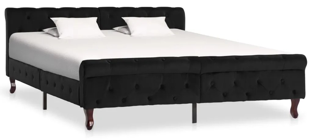 vidaXL Cadru de pat, negru, 160 x 200 cm, catifea