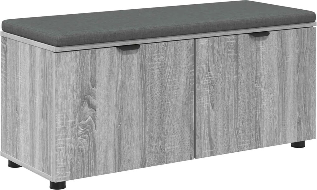 vidaXL Bancă pentru hol cu pernă cu raft Sonoma gri 100 x 38 x 46 cm