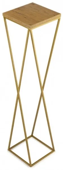 Suport de flori LOFT 100x24 cm auriu/maro