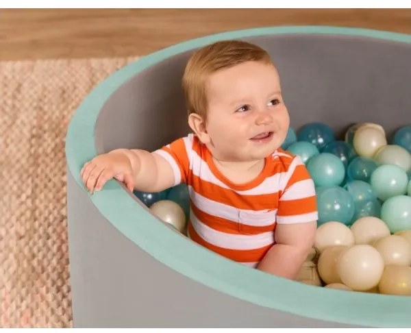 Piscină cu bile pentru copii B-Toys d. 89 cm gri/turcoaz