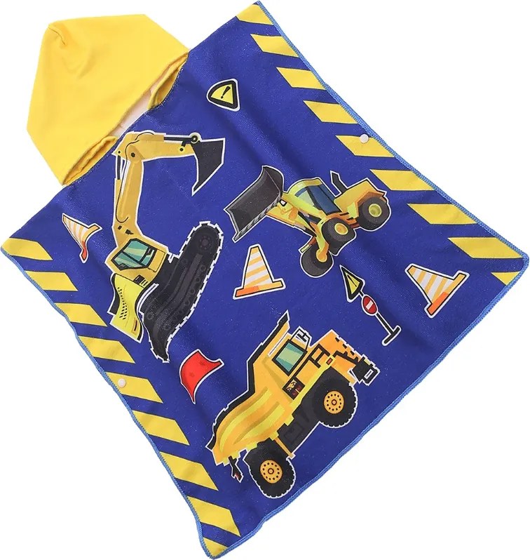 Poncho pentru copii LITTLE BUILDER albastru Dimensiune: 60 x 120 cm