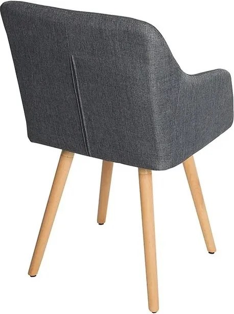 Set 2 scaune cu brate design nordic Scandinavia gri inchis A-36823 VC