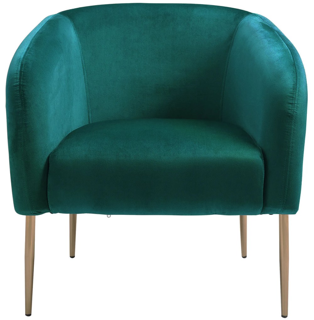 HOMCOM Fotoliu Cocktail din Catifea, Mobilier Modern Casa si Birou Verde