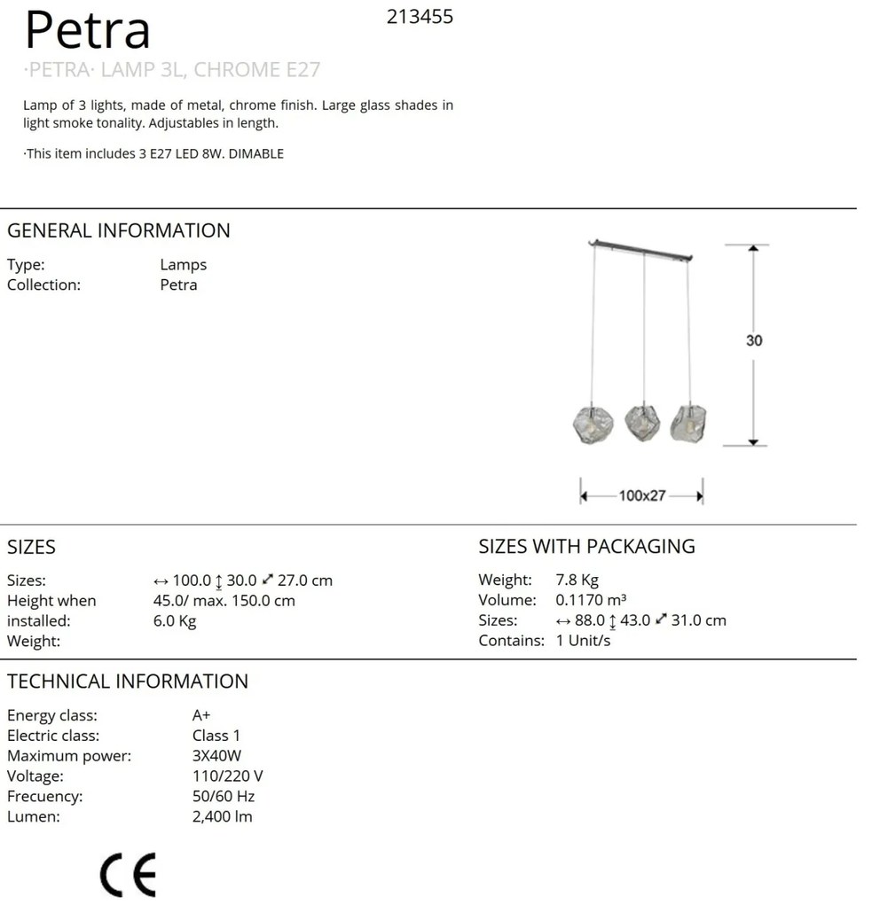 Lustra suspendata design modern Petra 3 SV-213455