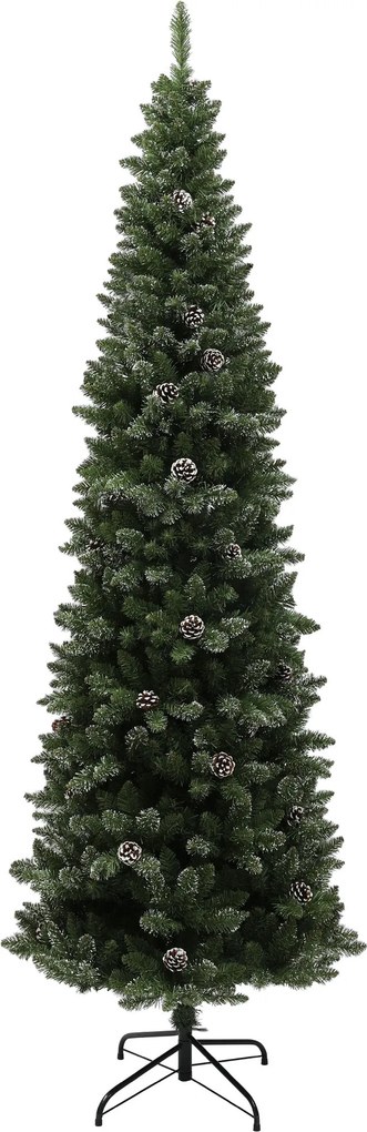 HOMCOM Brad de Crăciun Înzăpezit Înalt, 980 de Ramuri, Ø80x225 cm, Verde | Aosom Romania