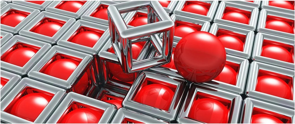 Tablou - Abstract metalic 3D (120x50 cm)