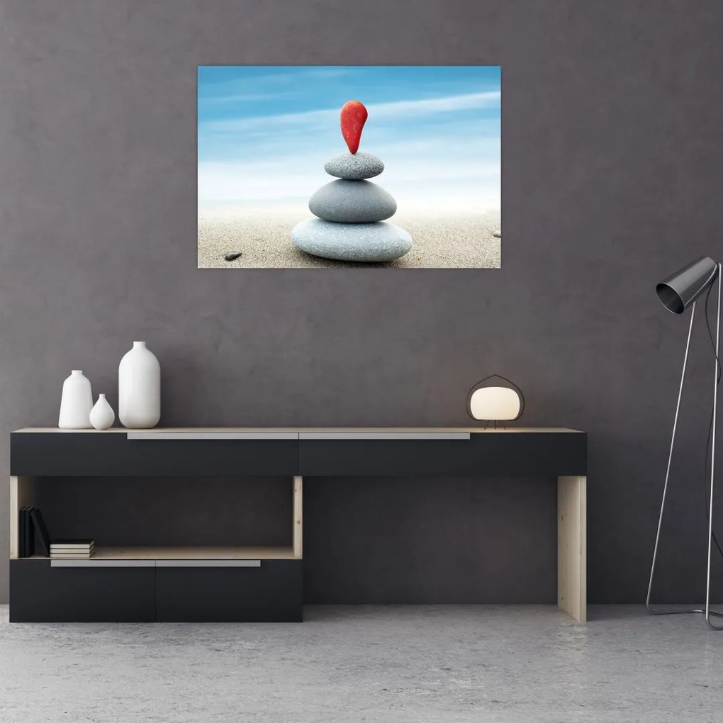 Tablou -Echilibru cu pietre (90x60 cm)