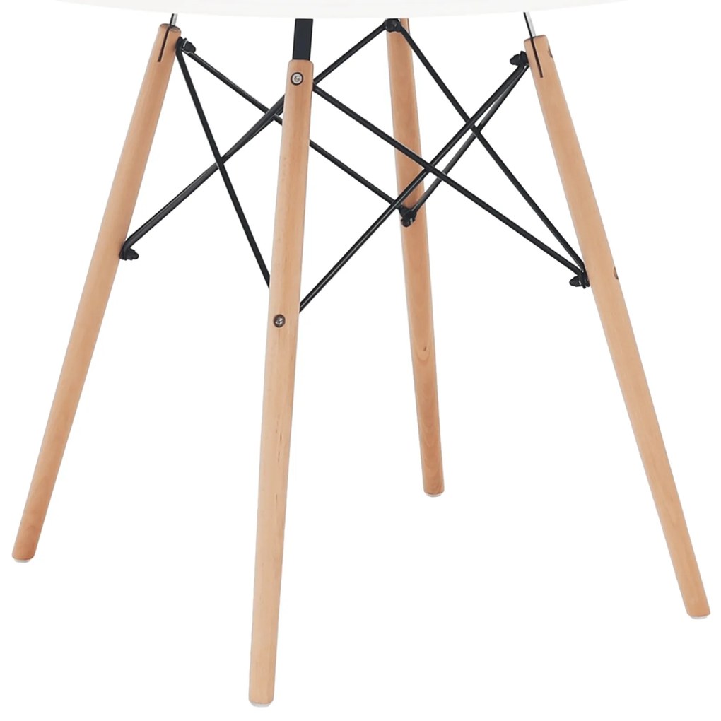 Masă de bucătărie, albă/fag, diametru 90 cm, GAMIN 2 NEW 90