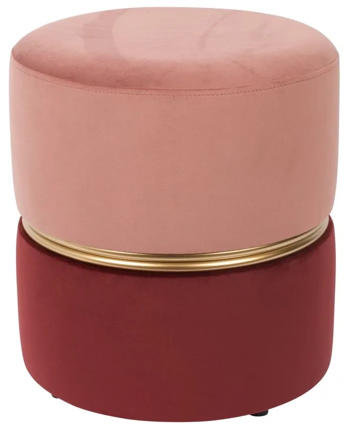 Taburet roșu-roz cu tapițerie din catifea Bubbly – White Label