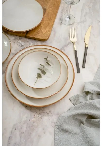 Set de masă din porțelan, 24 piese, bej