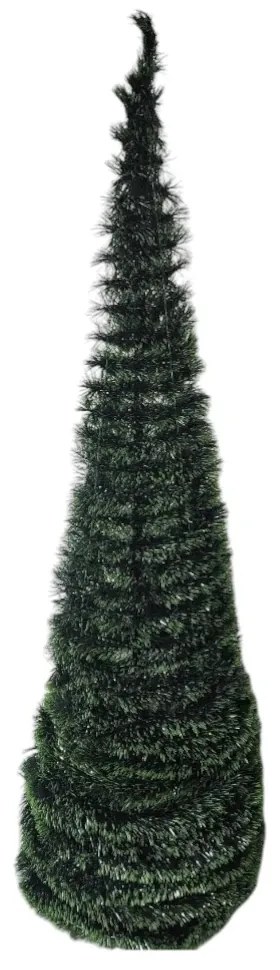 Brad artificial de Craciun pliabil NOVOKIDS Pop-up Tree, Cu ace lungi, Coroana bogata, Inaltime 150 cm, Suport inclus, Pom de Craciun, Ecologic, Verde