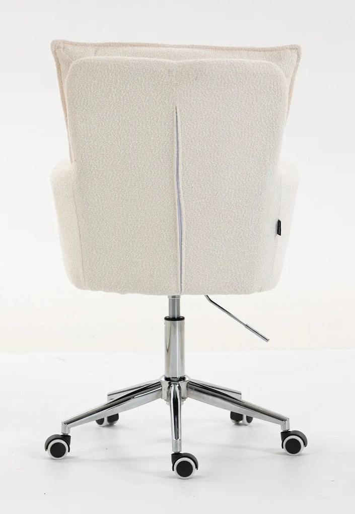 HR250K Scaun Crem Boucle Bază Cromata