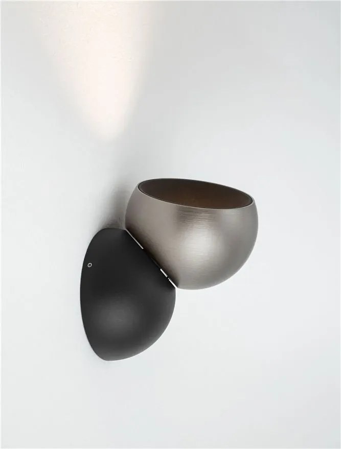 Spot LED aplicat aluminiu LUSA negru/nickel