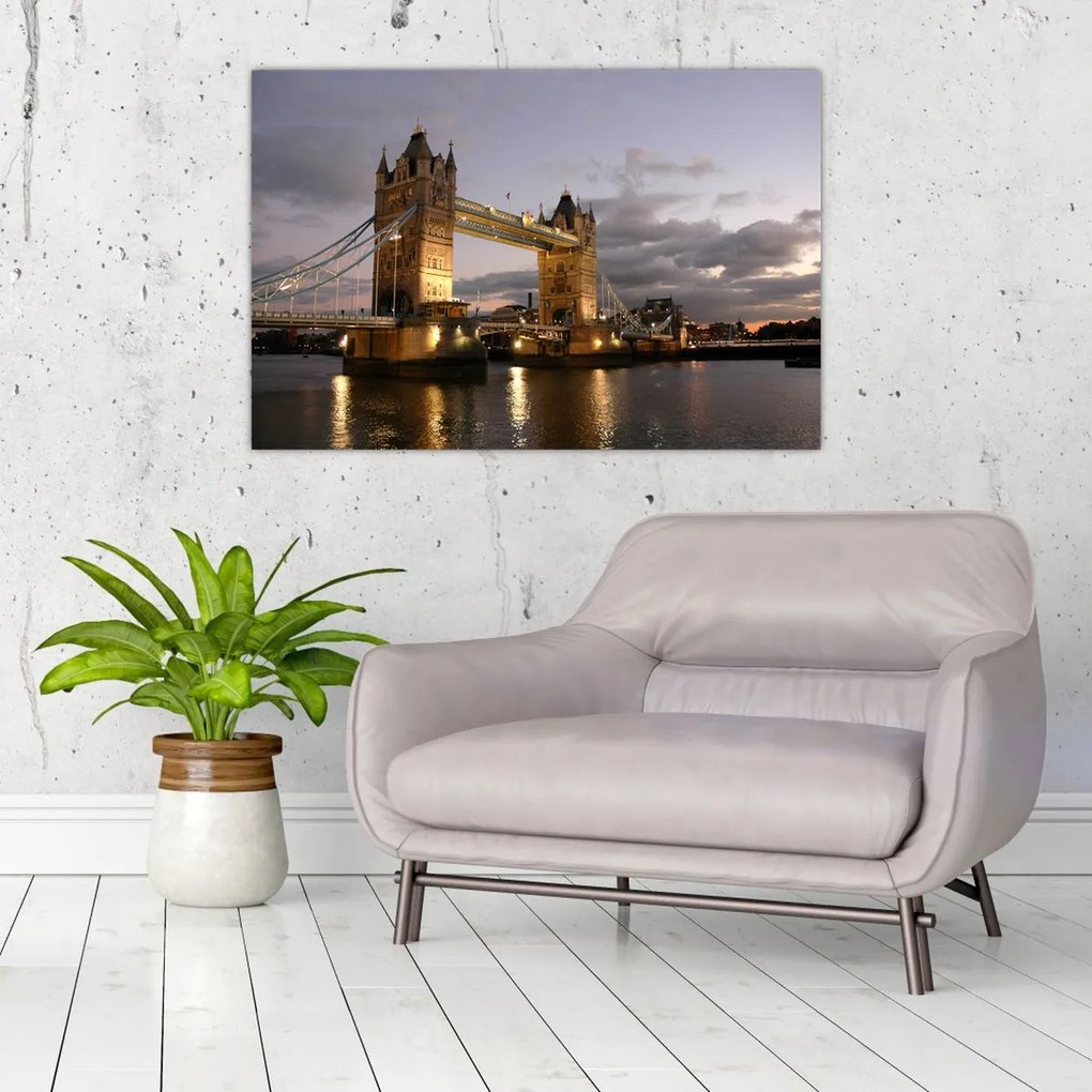 Tablou - Tower Bridge la noapte (90x60 cm)