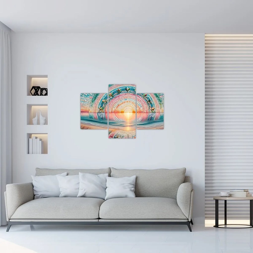Tablou – Mozaic al soarelui la apus (90x60 cm)