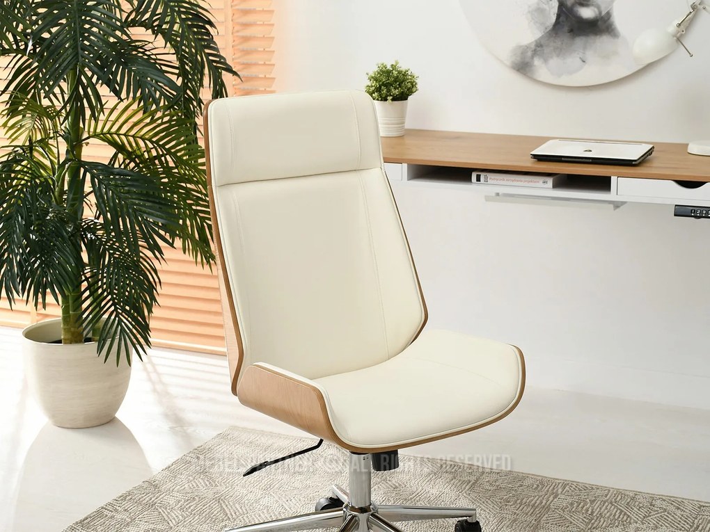 Scaun Aukley (crem + crom). Promo -13%. 1110485