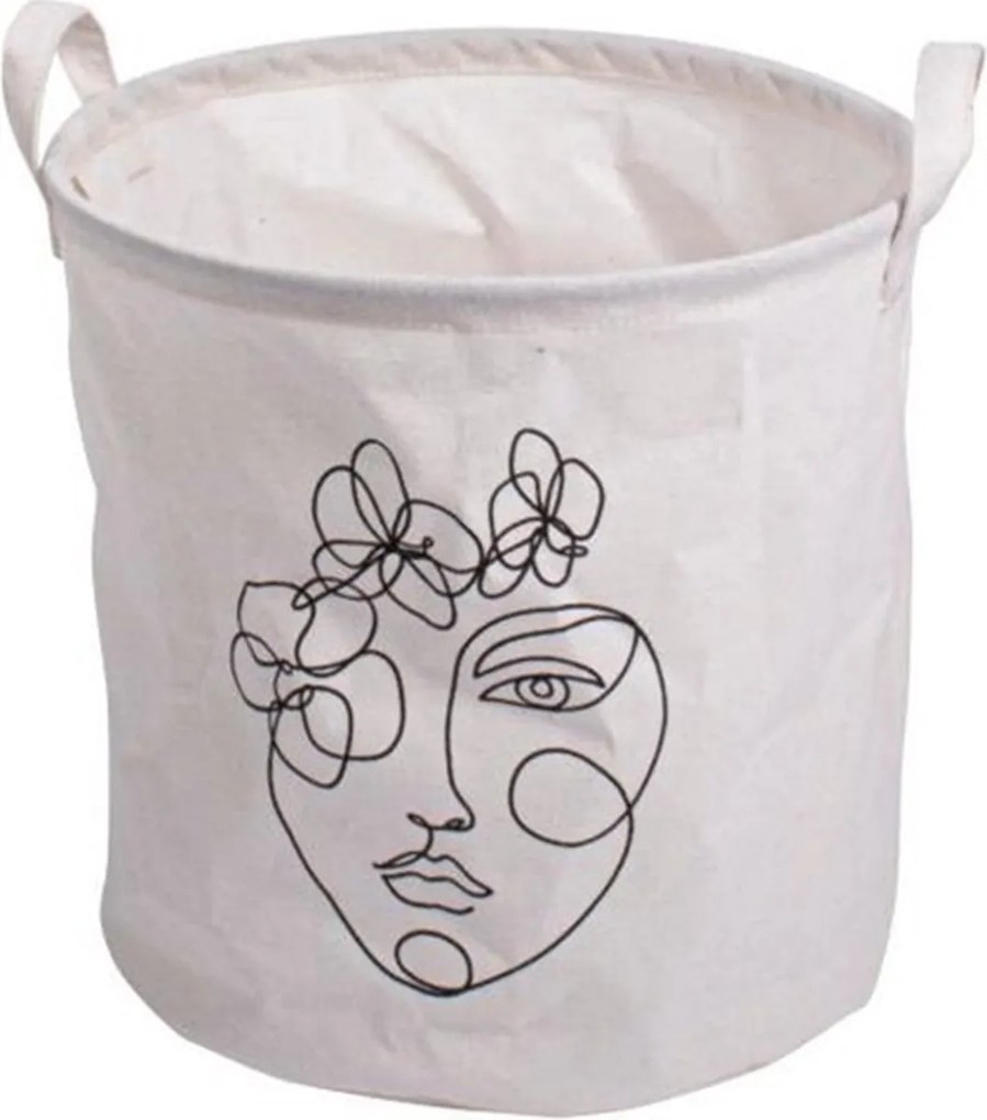 Cos de depozitare cu imprimeu GUSTA 30x30 cm, alb