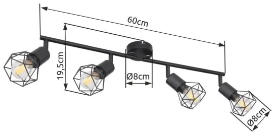 Brilagi - Spot CAGE 4xE14/40W/230V