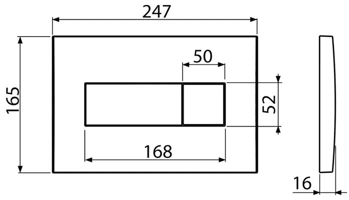 Clapeta de actionare, Alcadrain, Basic, M372, cu doua volume, crom mat
