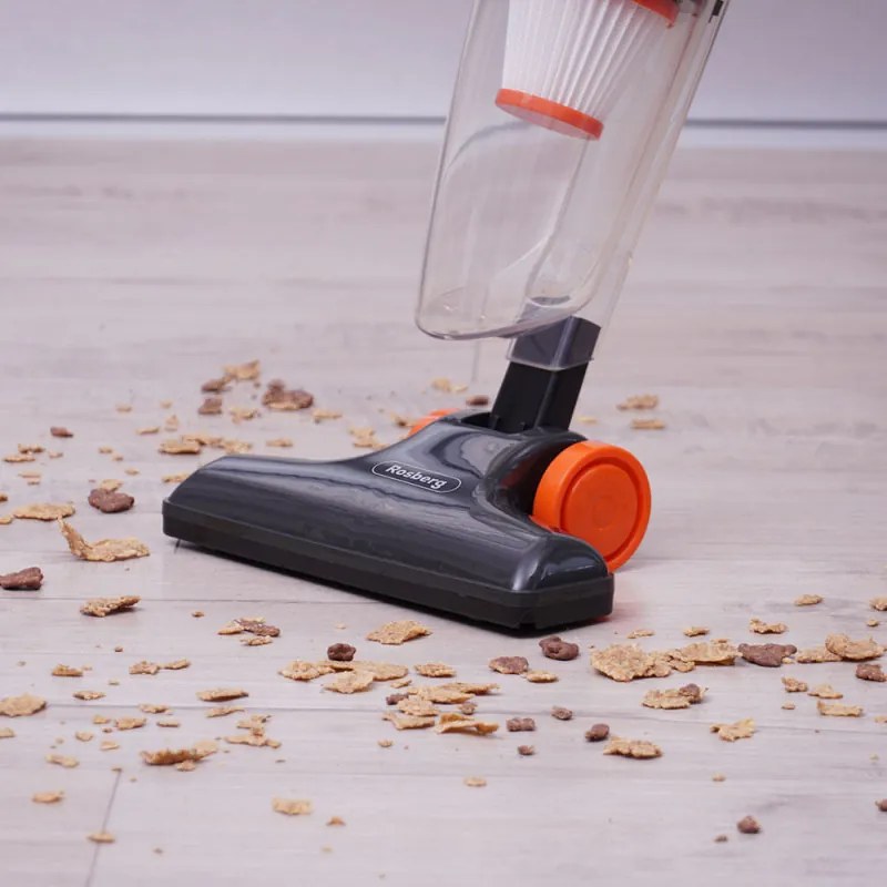 Aspirator vertical Rosberg R51001A, 600W, 800 ml, Filtru HEPA, Manual, Negru