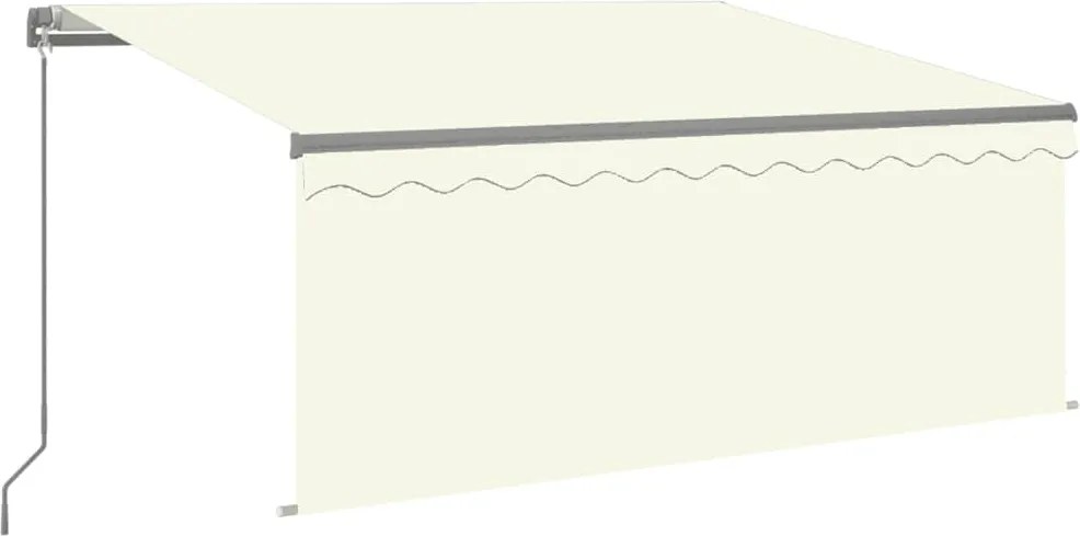 vidaXL Copertină retractabilă manual cu stor&LED, crem, 3x2,5 m