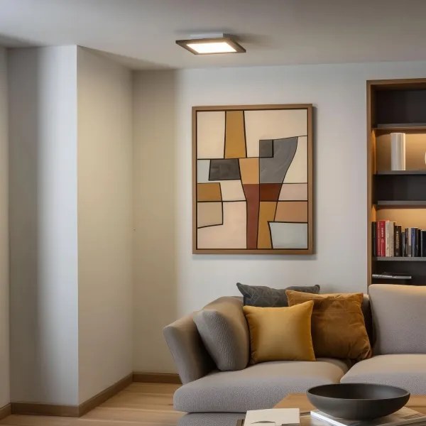 Plafonieră LED dimabilă Brilagi SLIMFRAME WOOD LED/25W/230V 34x34 cm + telecomandă